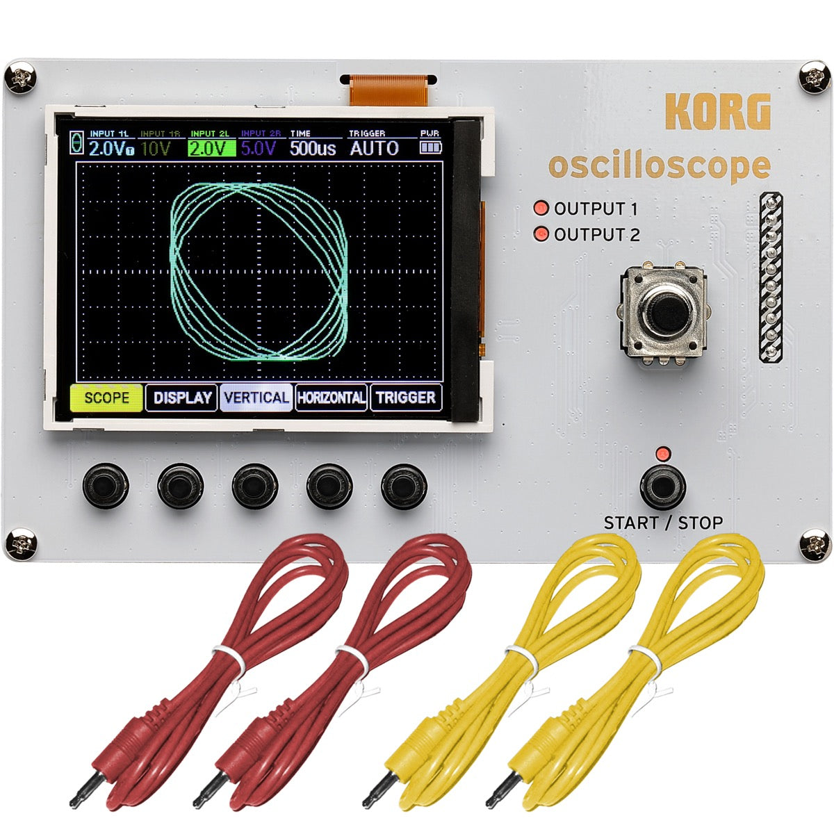 Collage showing components in Korg Nu:Tekt NTS-2 Oscilloscope Kit CABLE KIT