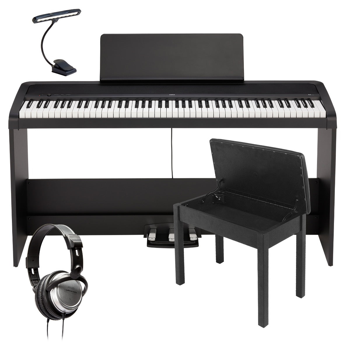 Korg B2SP Digital Piano with Stand - Black COMPLETE HOME BUNDLE