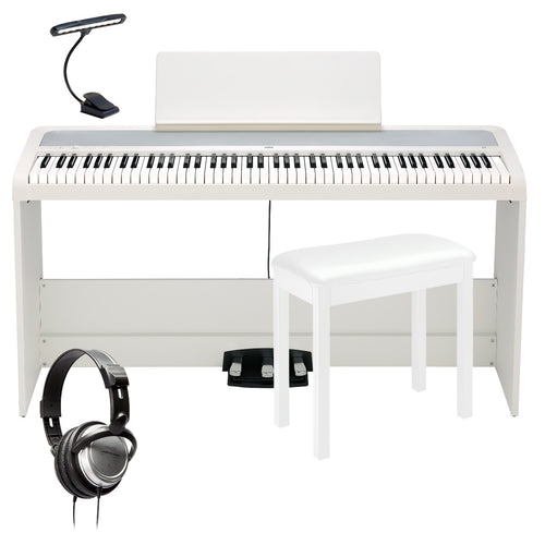 Korg B2SP Digital Piano with Stand - White COMPLETE HOME BUNDLE