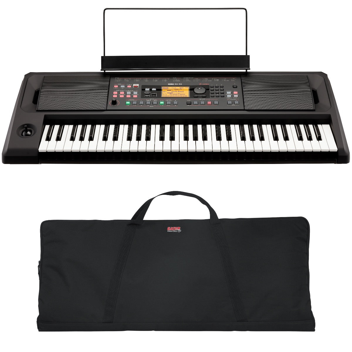 Bundle collage image of Korg EK-50 L Entertainer Keyboard CARRY BAG KIT bundle