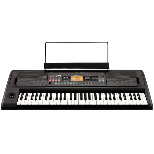 Top/front view of Korg EK-50 L Entertainer Keyboard with music rest attached
