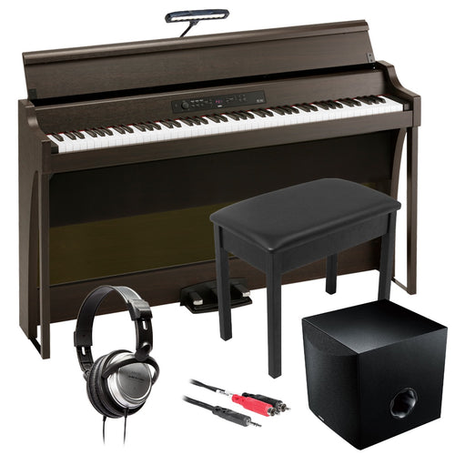Korg G1B Air Digital Piano - Brown COMPLETE HOME BUNDLE PLUS SUB