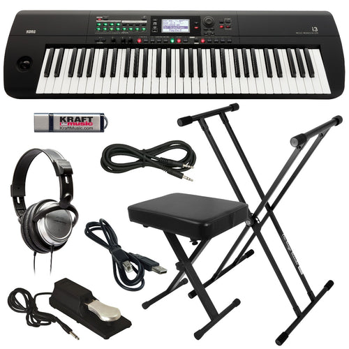 Korg i3 in matte black and included accessories