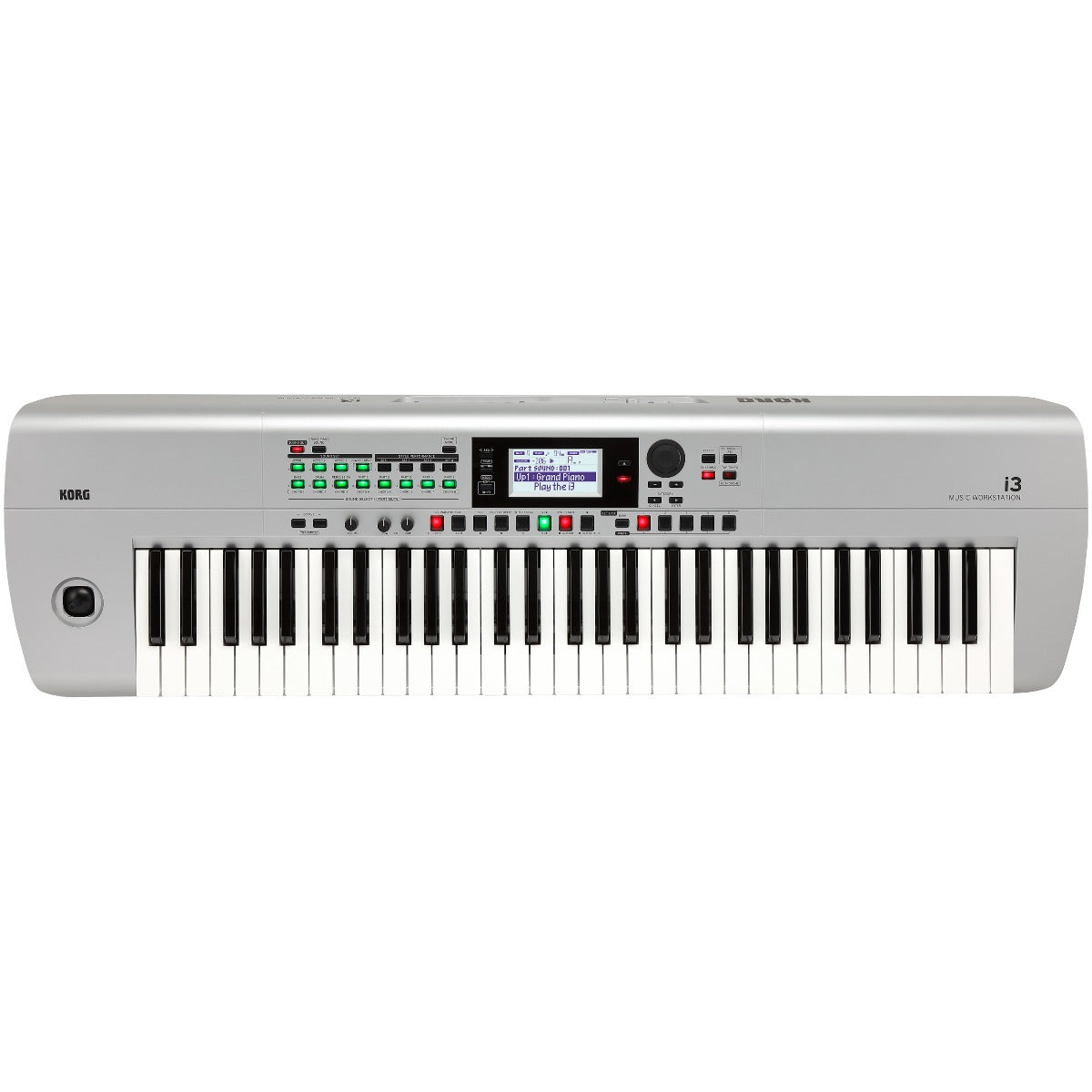 korg i3 in matte silver top view
