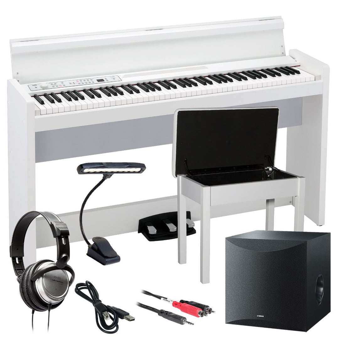 LP380U Digital Piano White COMPLETE HOME BUNDLE PLUS Kraft Music