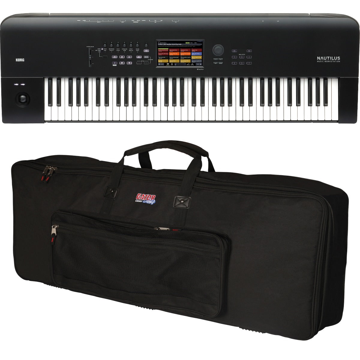 Collage image of the Korg Nautilus 73 Music Workstation CARRY BAG KIT