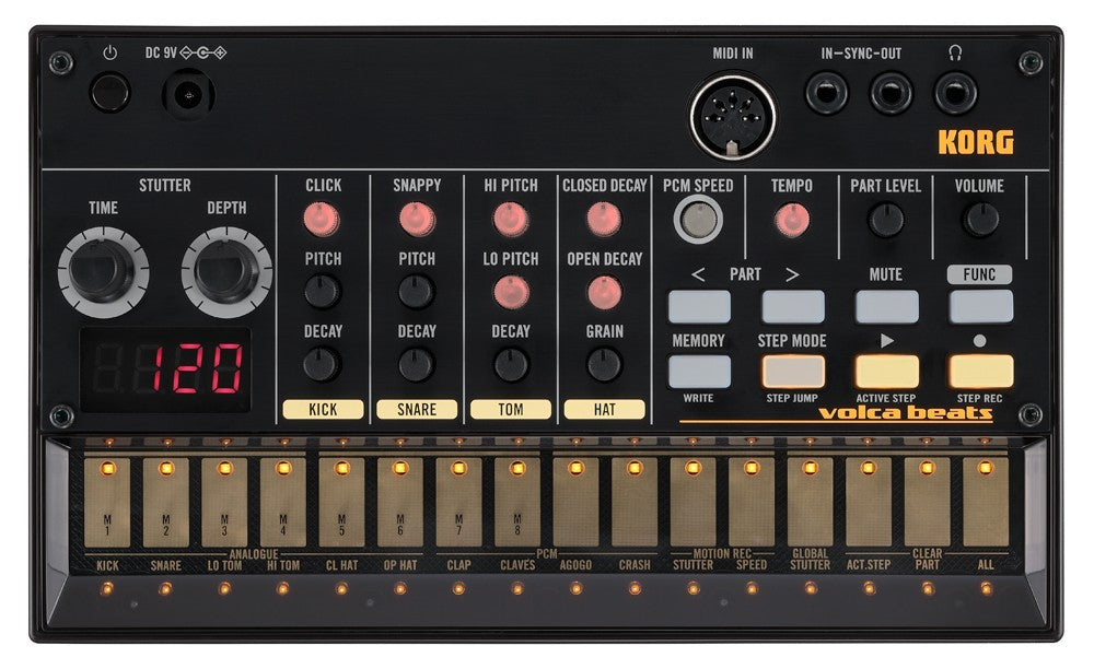 Korg Volca Beats Analog Rhythm Machine POWER & CABLE RIG