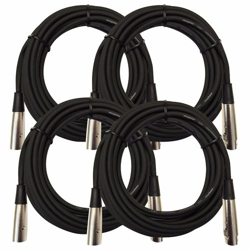 25 Foot XLR Cable FOUR PAK