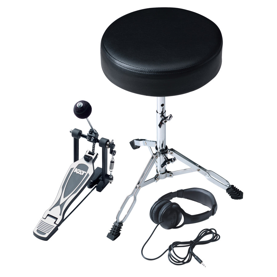 Kat KT2EP4 drum throne, kick drum pedal and headphone expansion pack