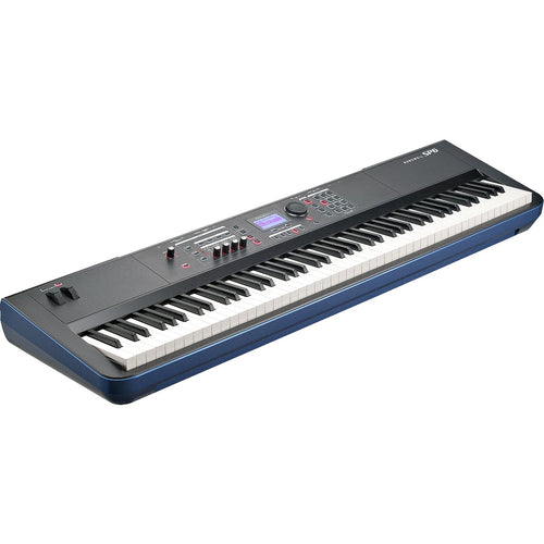 3/4 view of Kurzweil SP6 88-Key Stage Piano showing top, front and left side