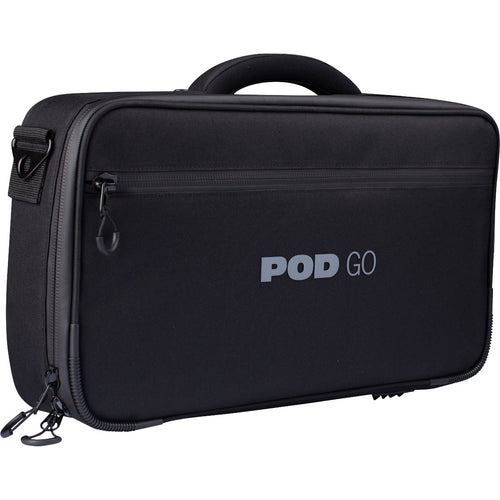 Perspective view of closed Line 6 Pod Go Shoulder Bag showing front and left side