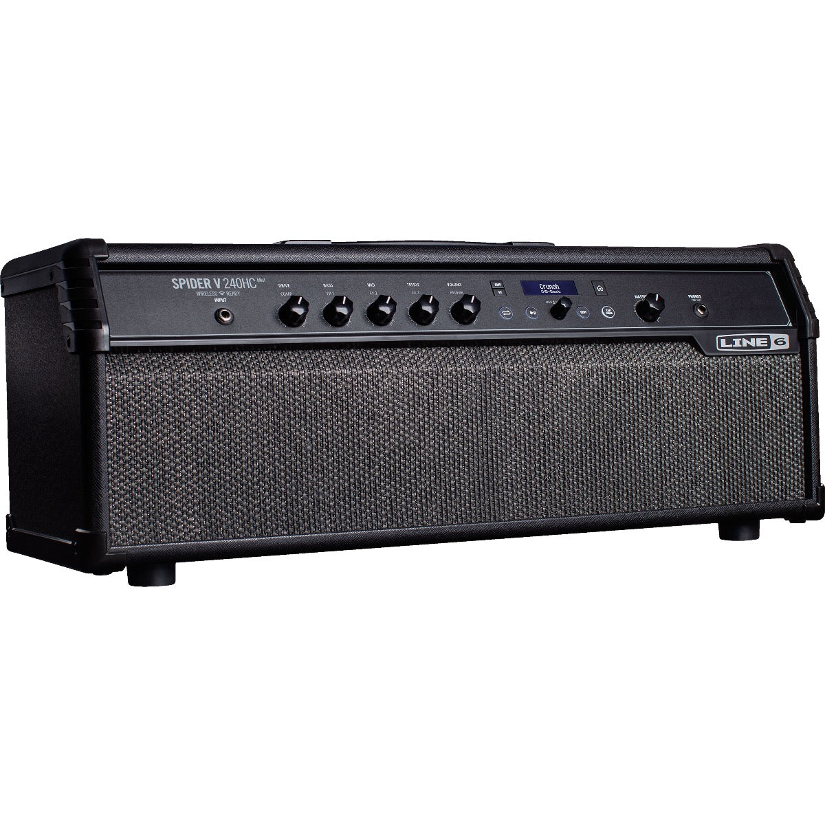 Perspective view of Line 6 Spider V 240HC MkII Guitar Amplifier showing front and left side
