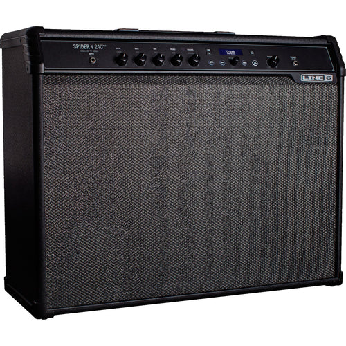 Perspective view of Line 6 Spider V 240 MkII Guitar Amplifier showing front and left side