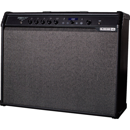 Perspective view of Line 6 Spider V 240 MkII Guitar Amplifier showing front and right side