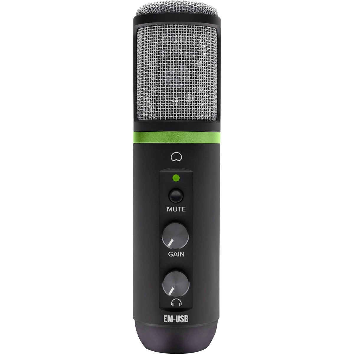 Front view of Mackie EM-USB microphone