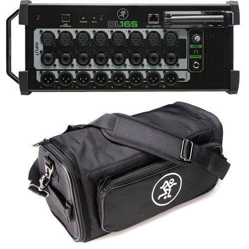 Collage image of the Mackie DL16S Wireless Digital Mixer CARRY BAG KIT