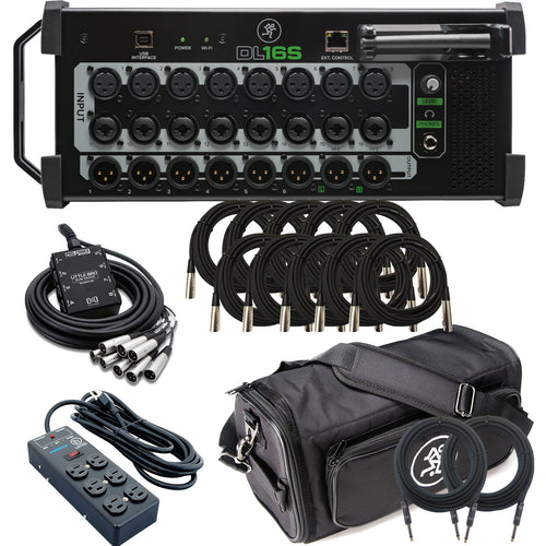 Collage image of the Mackie DL16S Wireless Digital Mixer STAGE RIG