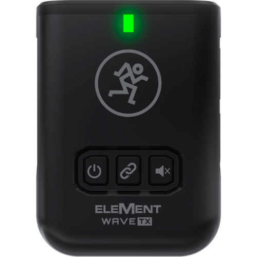 Front view of Mackie Element Wave LAV Wireless Microphone System transmitter