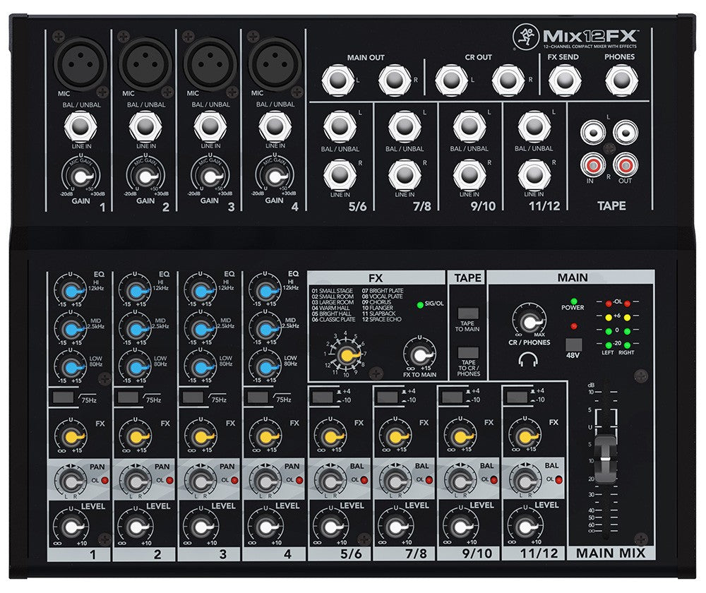 Mackie Mix12FX 12-Channel Compact Mixer with Effects – Kraft Music