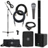 Collage of everything included with the Mackie SRM-Flex Portable Column PA System PERFORMER PAK