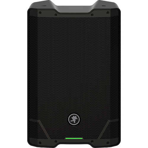 Perspective view of Mackie SRT210 10" 1600W Powered Loudspeaker showing front and top