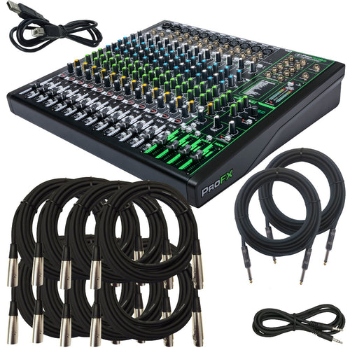 Mackie ProFX16v3 Effects Mixer with USB CABLE KIT