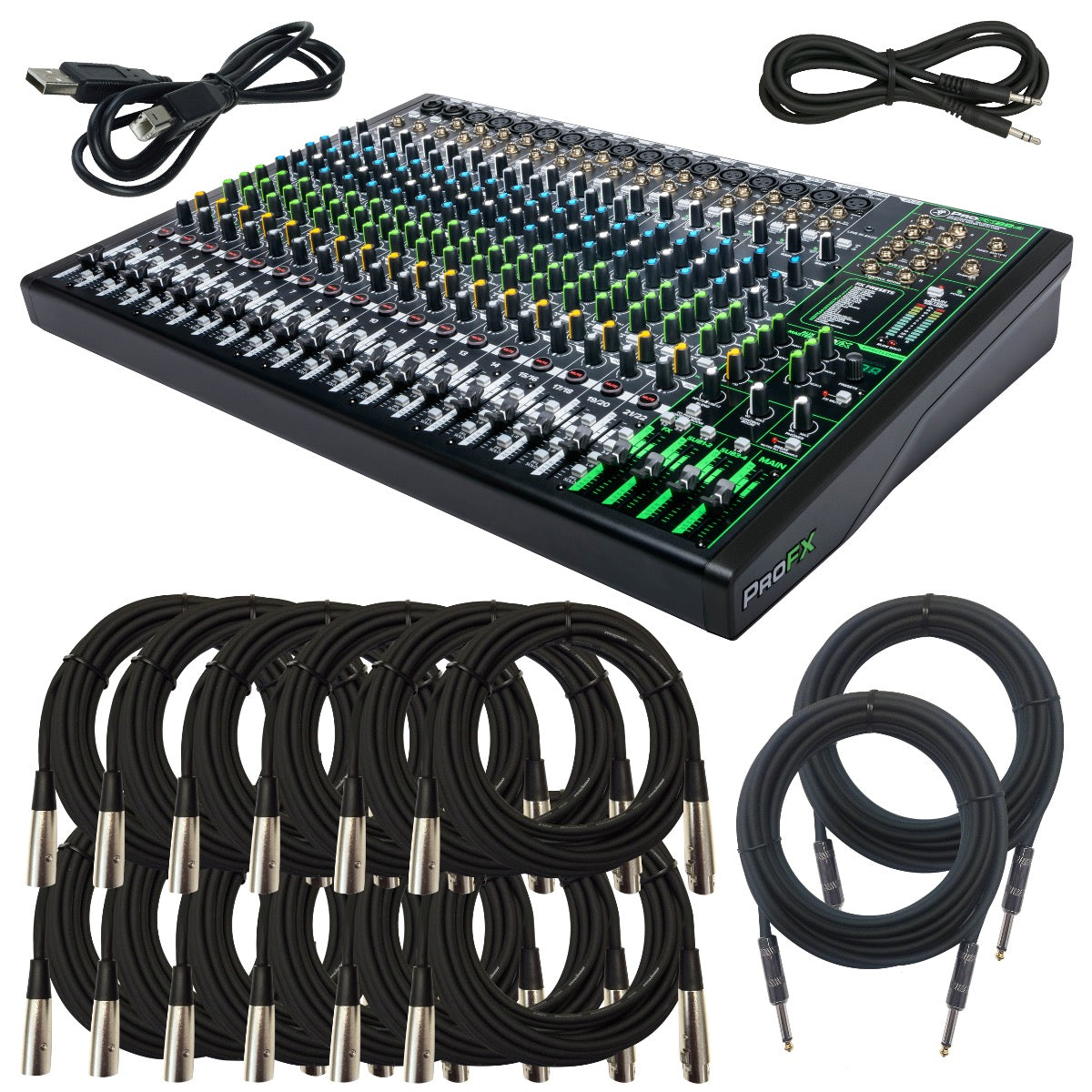 Mackie ProFX22v3 Effects Mixer with USB CABLE KIT