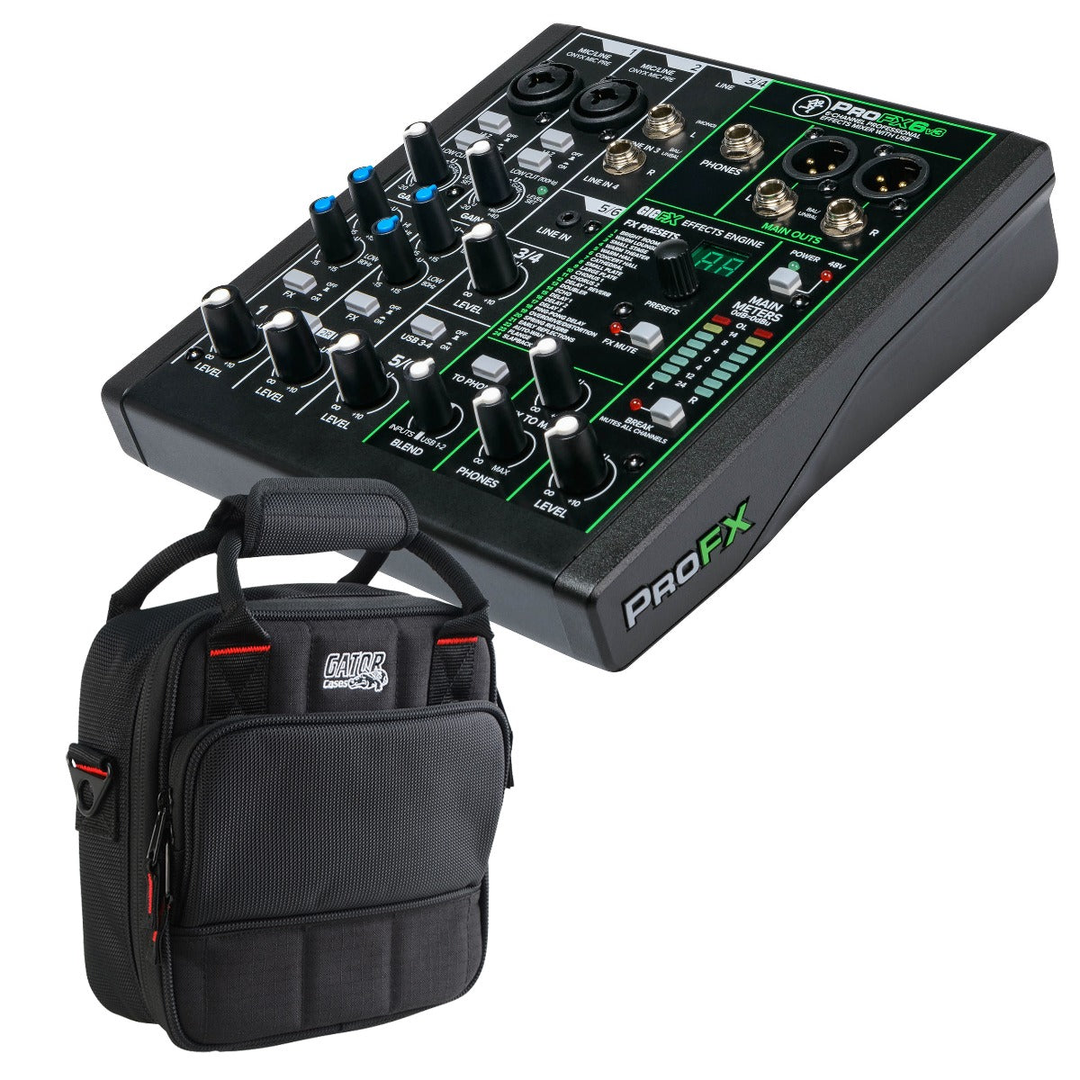 Mackie ProFX6v3 Effects Mixer with USB CARRY BAG KIT