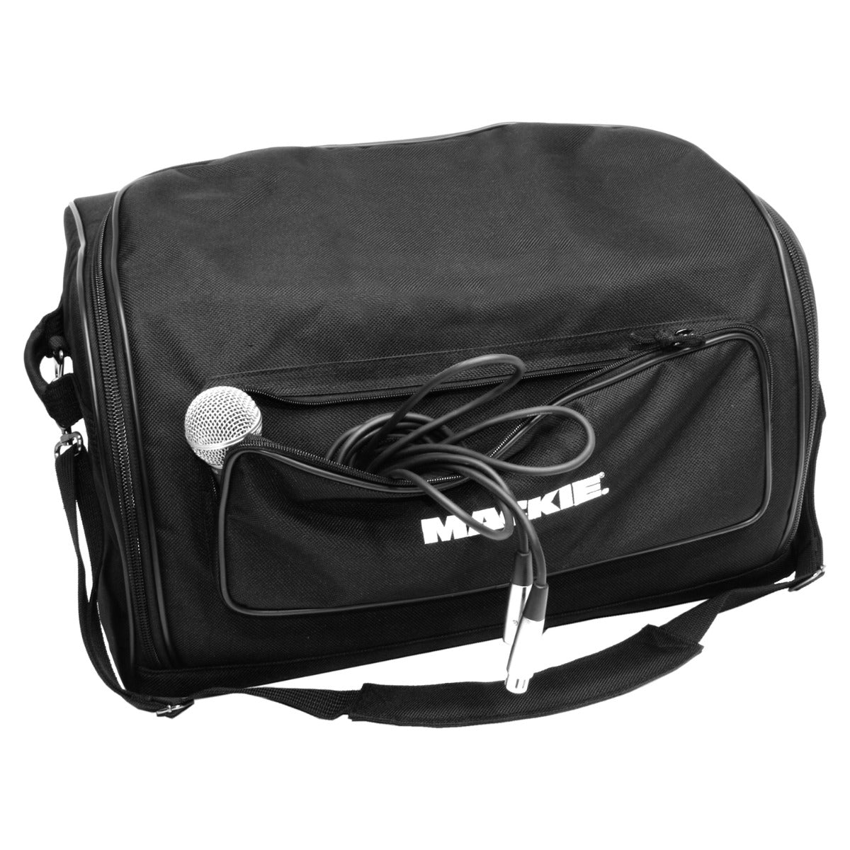 View of Mackie SRM350 / C200 Speaker Bag showing accessory pocket