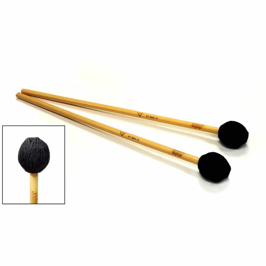 Main view of KAT Percussion KT-MAL-S MalletKAT Mallets with yarn head detail inset