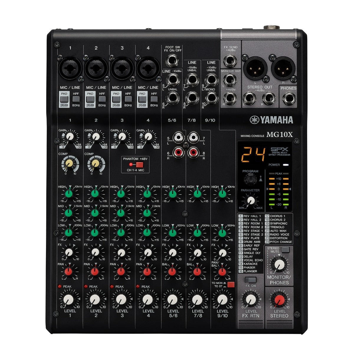 Yamaha MG10X 10-Input Stereo Mixer with Effects PERFORMER PAK