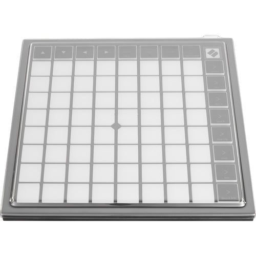 Perspective view of Decksaver Novation Launchpad X Cover showing top and front
