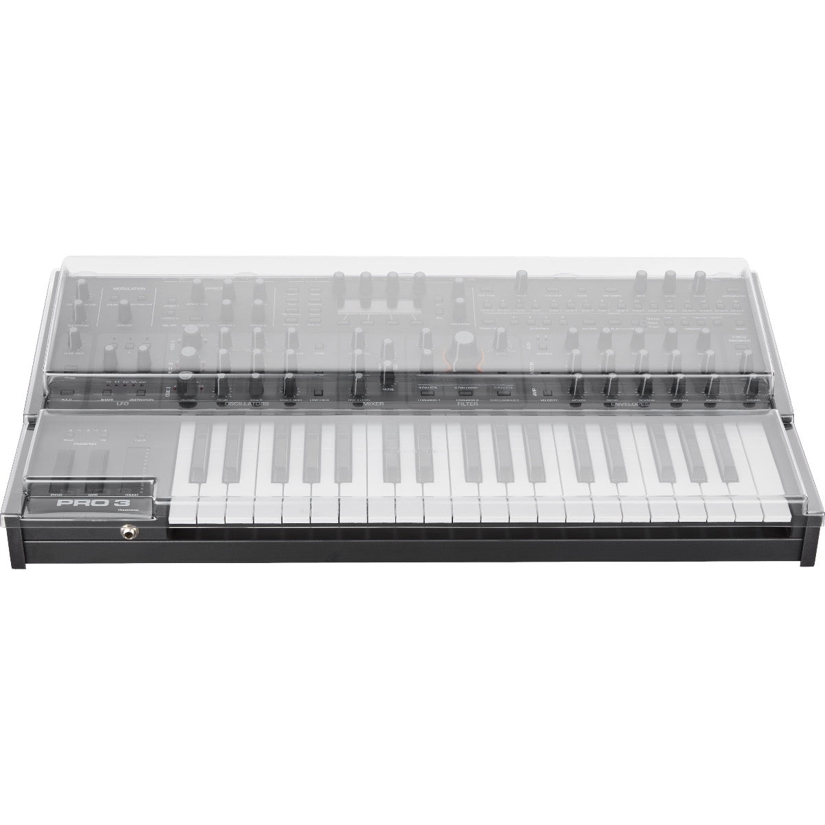 Perspective view of Decksaver Sequential Pro 3 Cover fitted onto Sequential Pro 3 (sold separately) showing top and front