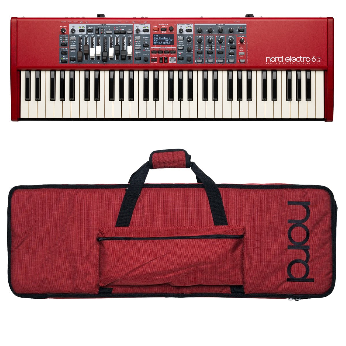 Collage image of the Nord Electro 6D 61 Stage Keyboard CARRY BAG KIT bundle