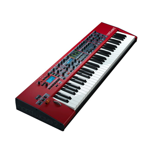 3/4 view of Nord Wave 2 61-Key Performance Synthesizer showing top, front and left side