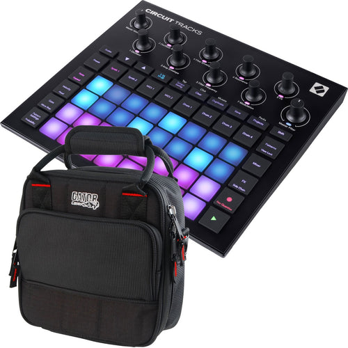 Bundle collage image of Novation Circuit Tracks Groovebox with Synths, Drums and Sequencer CARRY BAG KIT bundle