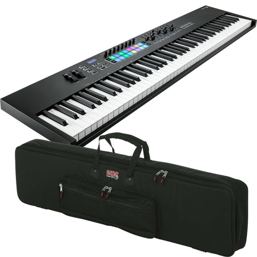 Collage showing components in Novation Launchkey 88 MK3 Keyboard Controller CARRY BAG KIT