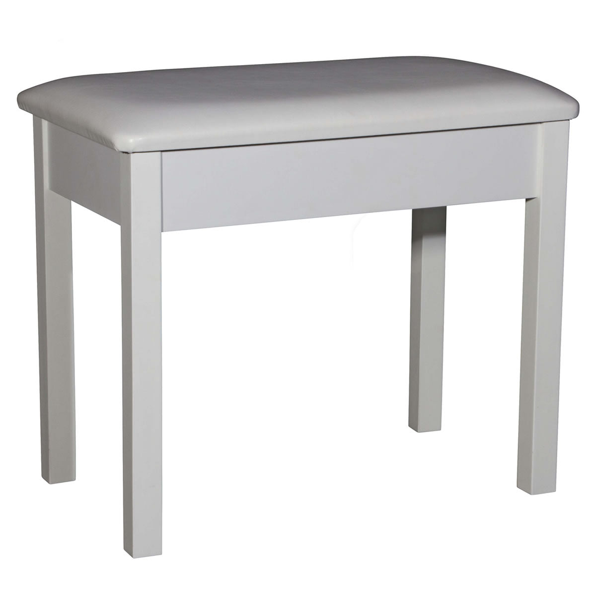 Left 3/4 view variation of On-Stage KB300 Furniture-Style Flip-Top Piano Bench - White