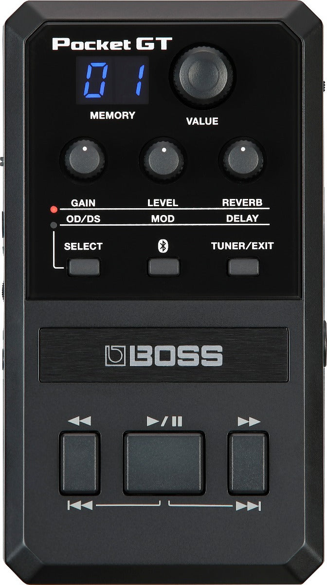 Top view of Boss Pocket GT Guitar Effects Processor