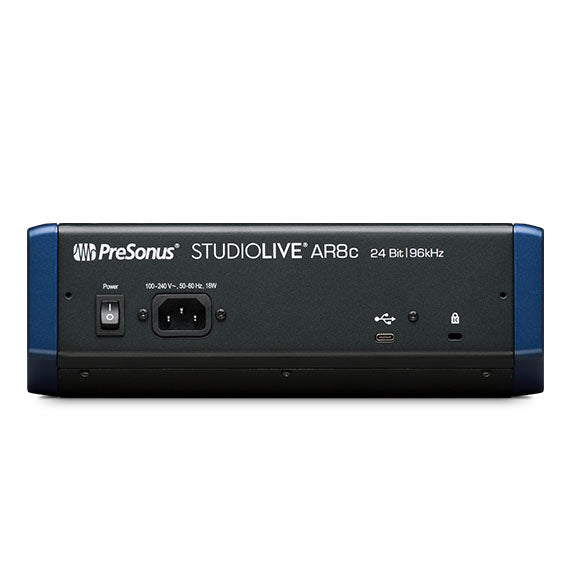 Back view of PreSonus StudioLive AR8c USB-C Hybrid Mixer