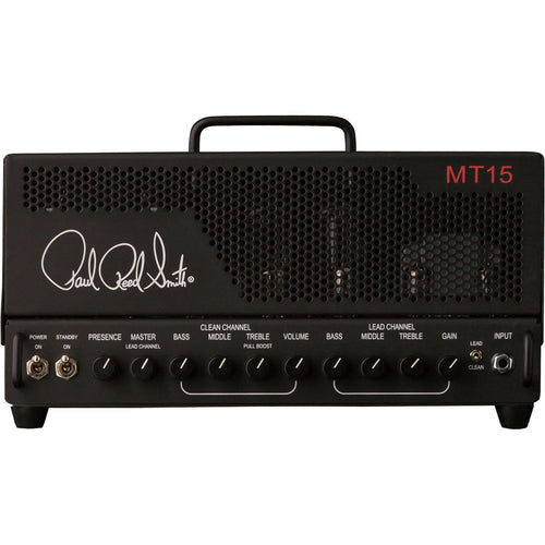 Front view of PRS MT15 Mark Tremonti Signature 15W Tube Guitar Amplifier Head