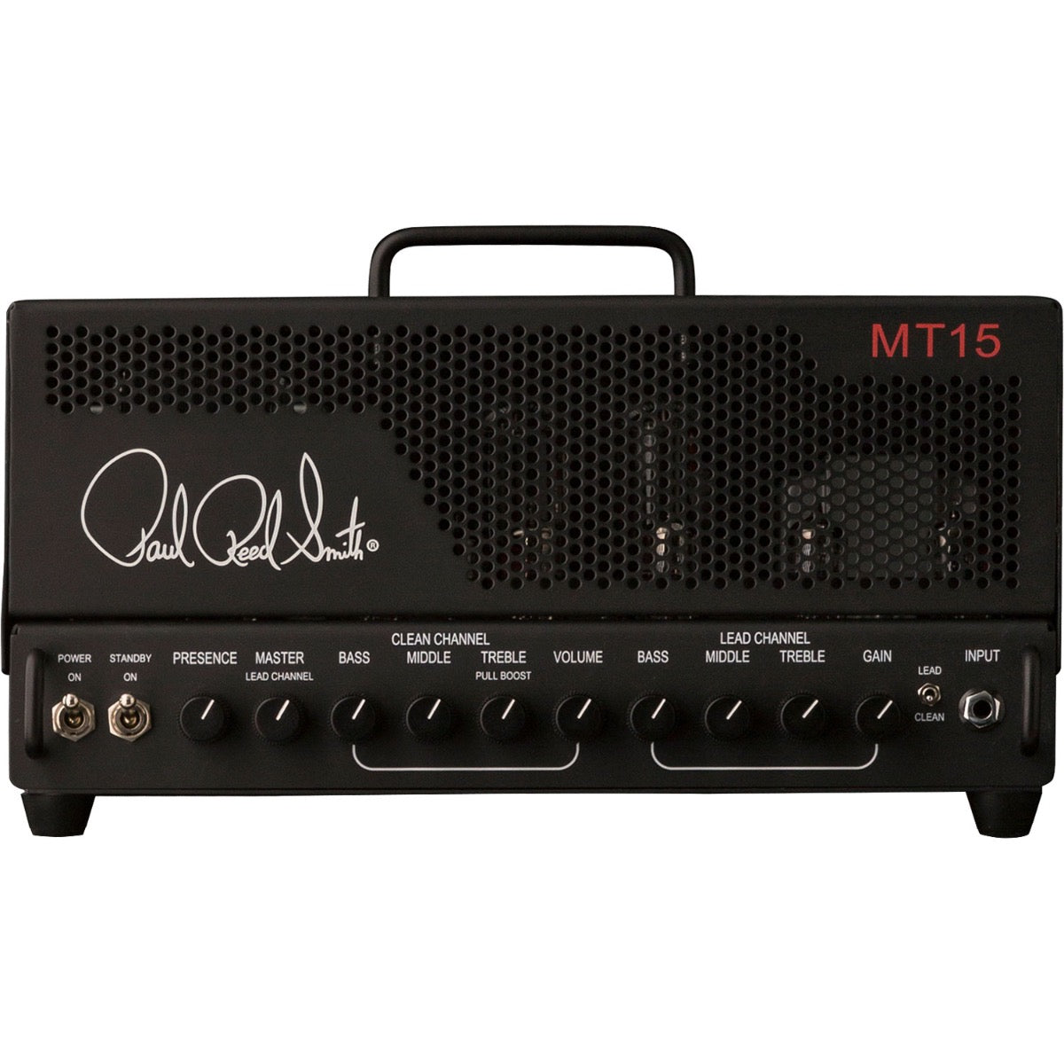 Front view of PRS MT15 Mark Tremonti Signature 15W Tube Guitar Amplifier Head