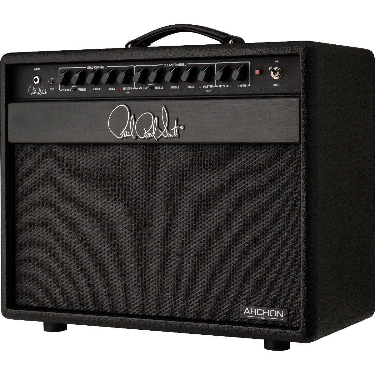 Perspective view of PRS Archon 50 Combo 1x12 50W Tube Guitar Amplifier with Celestion V-Type Speaker showing front and right side