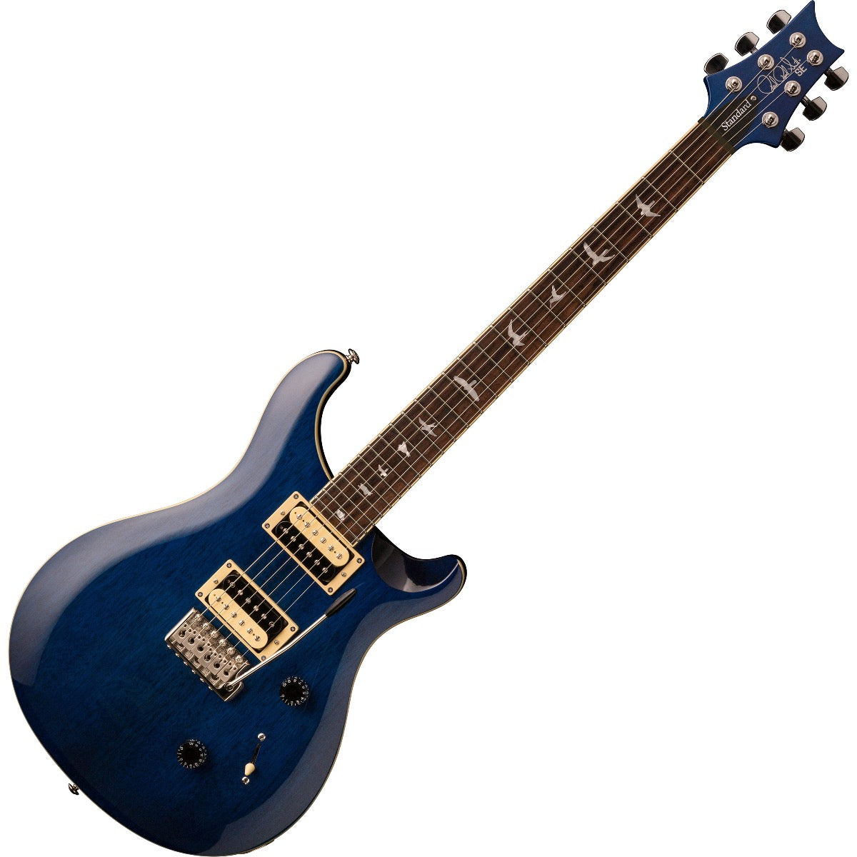 Top view of PRS SE Standard 24 Electric Guitar - Translucent Blue