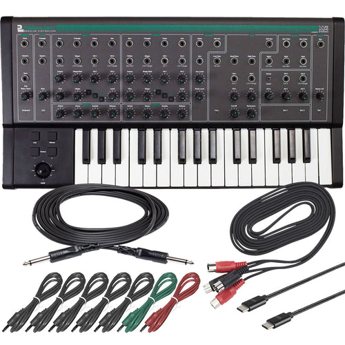 Collage showing components in PWM Malevolent Semi-Modular Analog Synthesizer CABLE KIT