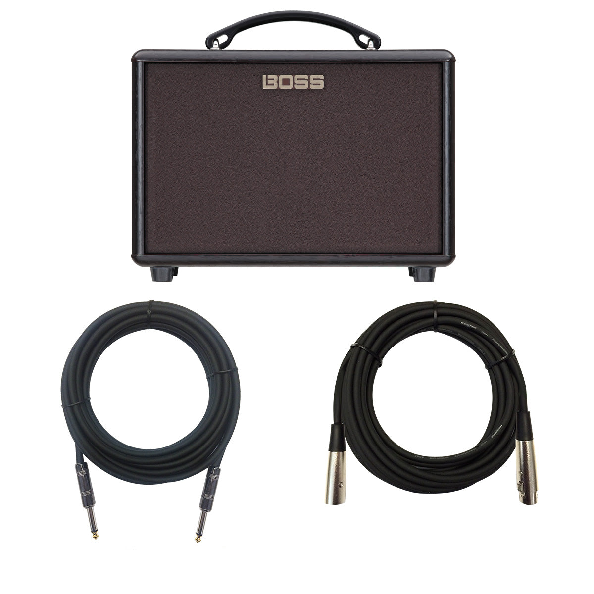 Collage image of the Boss AC-22LX Acoustic Amp CABLE KIT