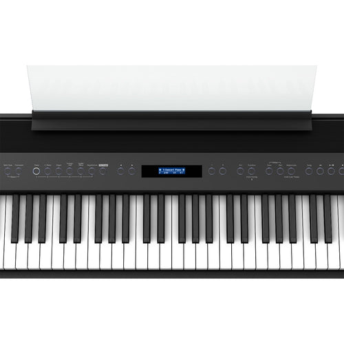 Close-up top view of Roland FP-60X Digital Piano - Black showing control panel