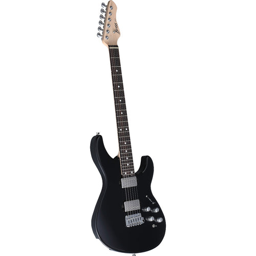 Perspective view of Boss Eurus GS-1 Electronic Guitar - Black showing top and left side