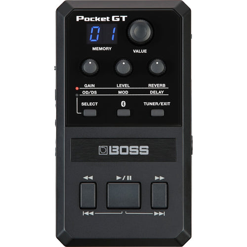 Top view of Boss Pocket GT Guitar Effects Processor