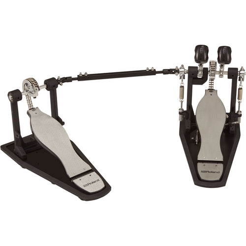 3/4 view of Roland RDH-102A V-Drums Double Kick Drum Pedal with Noise Eater Technology showing top, front and left side